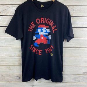 Mario Bro's Shirt Men's Size LARGE Black The Original Since 1981 Graphic Tee